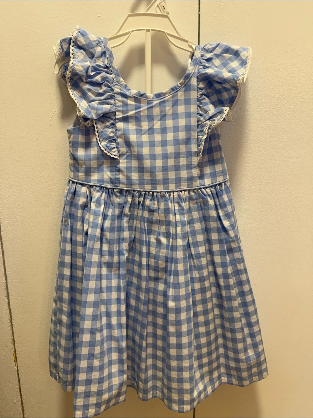 Tommy Bahama Blue and White Gingham Ruffle Dress